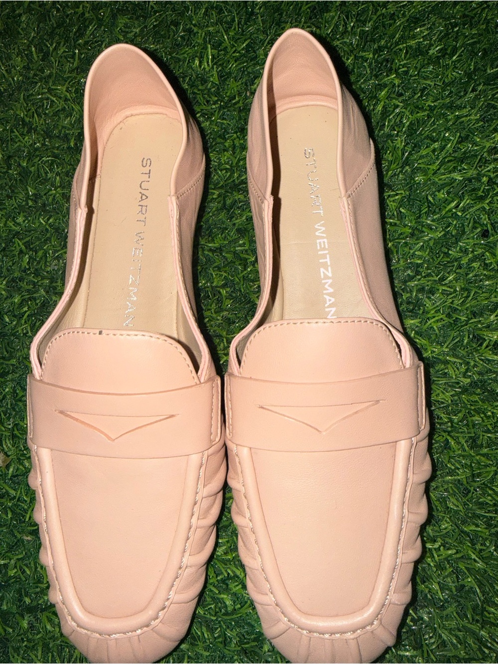 Stuart Weitzman Blush Pink Leather Loafers